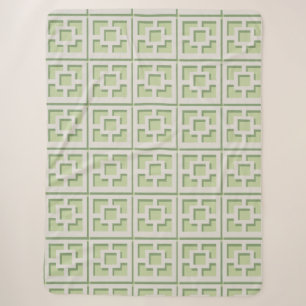 Retro Green Trellis Sherpa Blanket