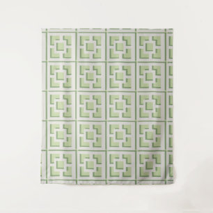 Retro Green Trellis Tapestry