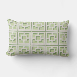 Retro Green Trellis Throw Pillow