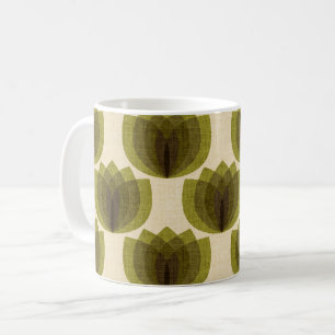 Retro green tulip flowers coffee mug
