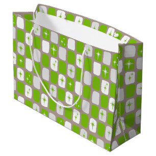 Retro Green & White Starburst Gift Bag