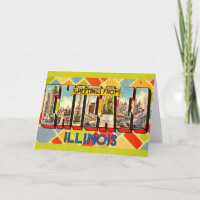 Retro Greeting from Chicago Card