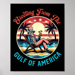 Retro Greeting From The Gulf Of Usa America Trump  Poster