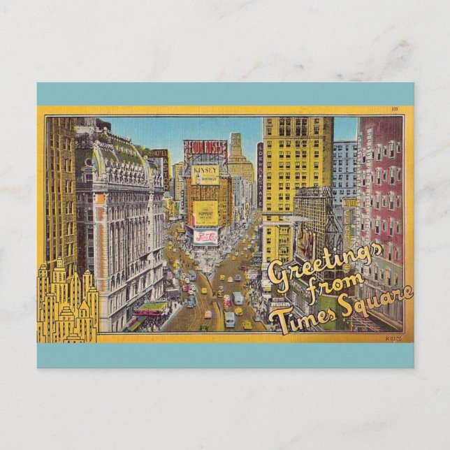 Retro Greeting from Times NY Square Postcard (Front)