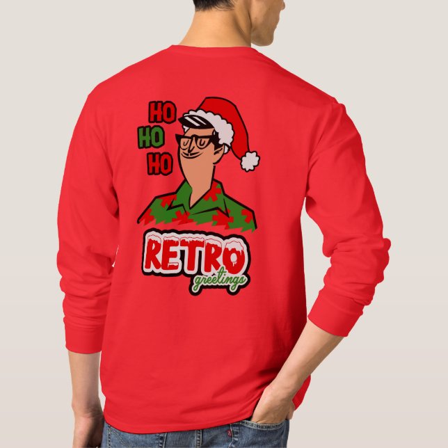 Retro Greetings Christmas  T-Shirt (Back)