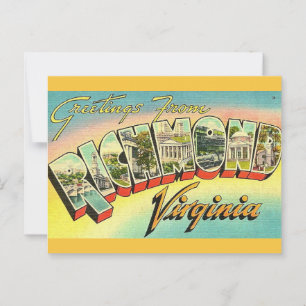 Retro Greetings From Richmond, VA Postcard