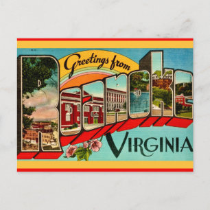 Retro Greetings From Roanoke, VA Postcard