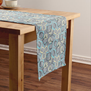 Retro Grey and Yellow Short Table Runner