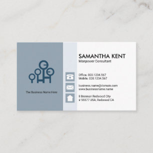 Retro Grey Column Blocks Professional Corporate Business Card