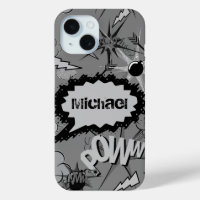 Retro Grey Custom Comic Book Pattern Personalised