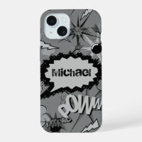 Retro Grey Custom Comic Book Pattern Personalised