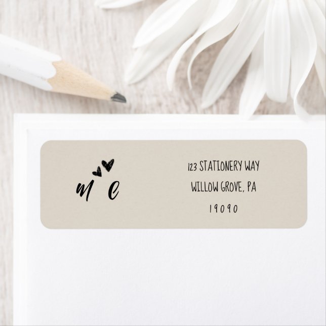 Retro Grey Hand Drawn Illustrated Wedding  (Insitu)