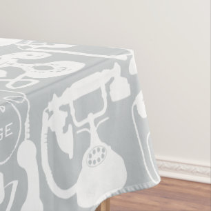 Retro Grey or Any Colour Telephone Pattern Tablecloth