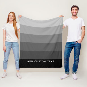 Retro Grey Stripes with Simple Sans Serif Name Fleece Blanket