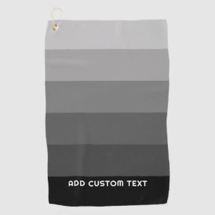 Retro Grey Stripes with Simple Sans Serif Name Golf Towel