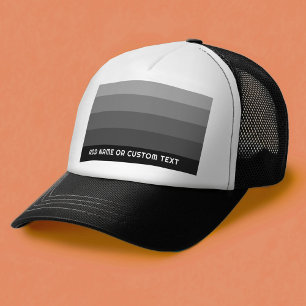 Retro Grey Stripes with Simple Sans Serif Name Trucker Hat