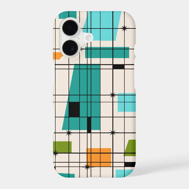 Retro Grid and Starbursts iPhone 7 Case (Back)