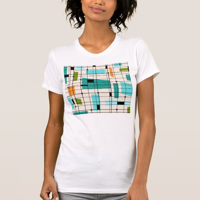 Retro Grid and Starbursts T-Shirt (Front)