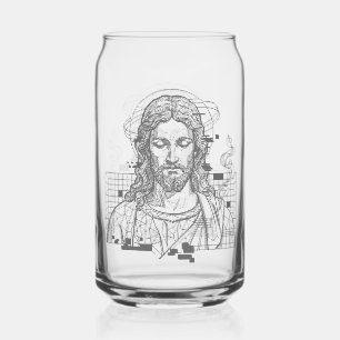 Retro Grid Jesus King Of Kings Revelation 19:16 Can Glass