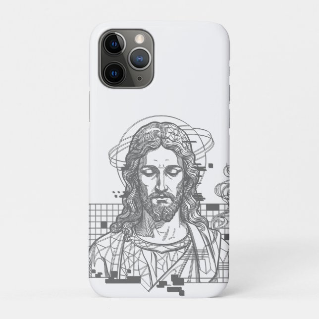 Retro Grid Jesus King Of Kings Revelation 19:16 Case-Mate iPhone Case (Back)
