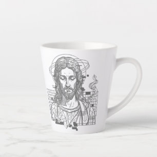Retro Grid Jesus King Of Kings Revelation 19:16 Latte Mug