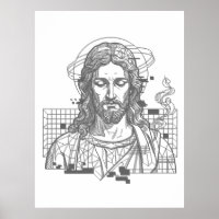 Retro Grid Jesus King Of Kings Revelation 19:16