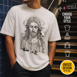 Retro Grid Jesus King Of Kings Revelation 19:16 T-Shirt