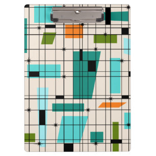 Retro Grid & Starbursts Clipboard