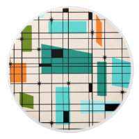 Retro Grid & Starbursts Custom Ceramic Knob