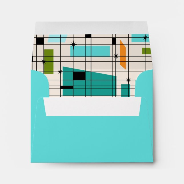 Retro Grid & Starbursts Envelope (Back (Bottom))