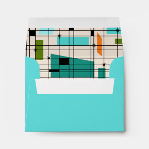 Retro Grid & Starbursts Envelope