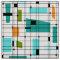 Retro Grid & Starbursts Fabric
