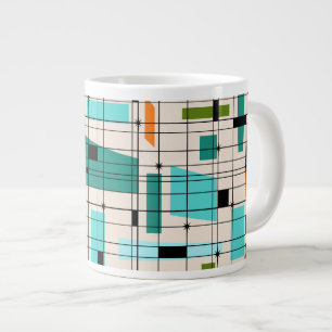 Retro Grid & Starbursts Jumbo Mug