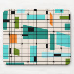 Retro Grid & Starbursts Mousepad<br><div class="desc">This Retro Grid and Starbursts Mousepad is where vintage style meets modern day. It features a cream coloured background with kitschy, off kilter squares and rectangles in teal, turquoise, This light blue, orange, and avocado green. The whimsical blocks of colour are overlayed are worked into some of the grid intersections....</div>