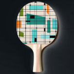 Retro Grid & Starbursts Ping Pong Paddle<br><div class="desc">This Retro Grid and Starbursts Ping Pong Paddle is where vintage style meets modern day. It features a cream coloured background with kitschy, off kilter squares and rectangles in teal, turquoise, This light blue, orange, and avocado green. The whimsical blocks of colour are overlayed are worked into some of the...</div>