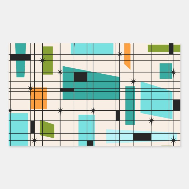 Retro Grid & Starbursts Stickers (Front)