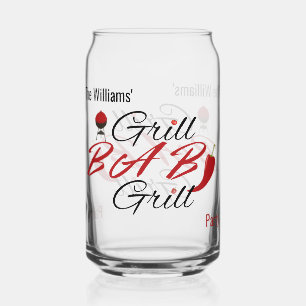 Retro Grill Baby Grill Summer BBQ Party  Can Glass