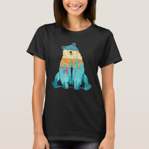 Retro Grizzly Bear Outdoor Forest Trees Wildlife A T-Shirt