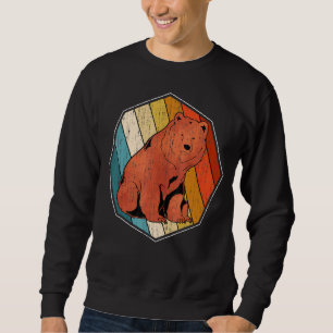 Retro Grizzly Bear Wildlife Forest Animal Bear Sweatshirt