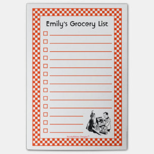 Retro Grocery Shopping List (Customisable) Post-it Notes