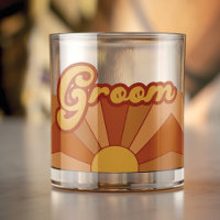 Retro Groom Typography Summer Sun Wedding
