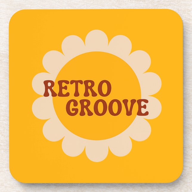 Retro Groove Beverage Coaster (Front)