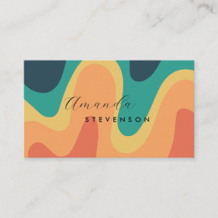 Retro Groove Liquid Abstract IV Business Card