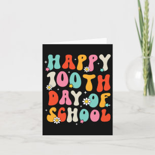 Retro Groovy 100 Days Happy 100th Day Of School Te Card