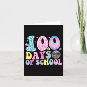 Retro Groovy 100 Days Happy 100th Day Of School Te Card