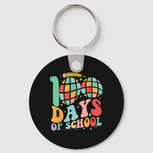 Retro Groovy 100 Days Of School Happy 100th Day Of Key Ring