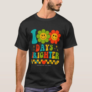Retro Groovy 100 Days Of School Teachers 100 Days  T-Shirt