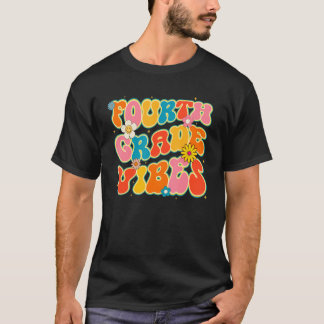 Retro Groovy 4th Grade Back To School Kid Fourth G T-Shirt