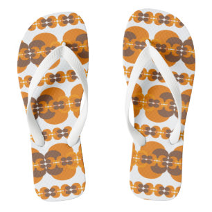 Retro Groovy 60's 70's Bubbles Pattern Jandals