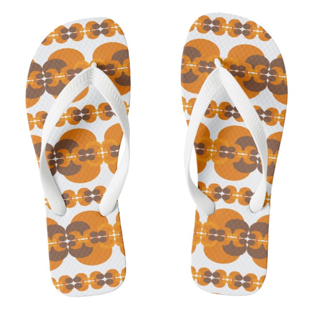 Retro Groovy 60's 70's Bubbles Pattern Jandals (Footbed)